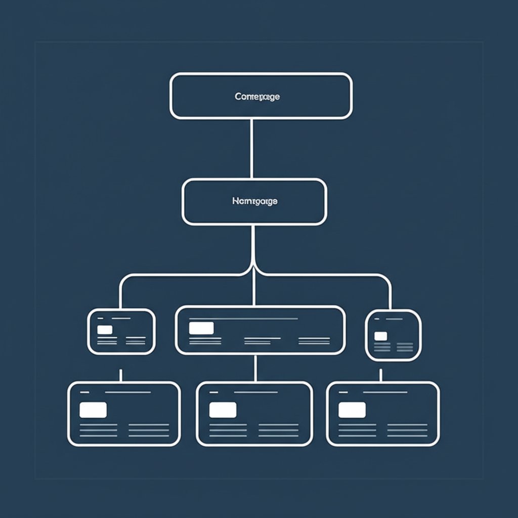 a simple flowchart showing an ideal ecommerce site structure