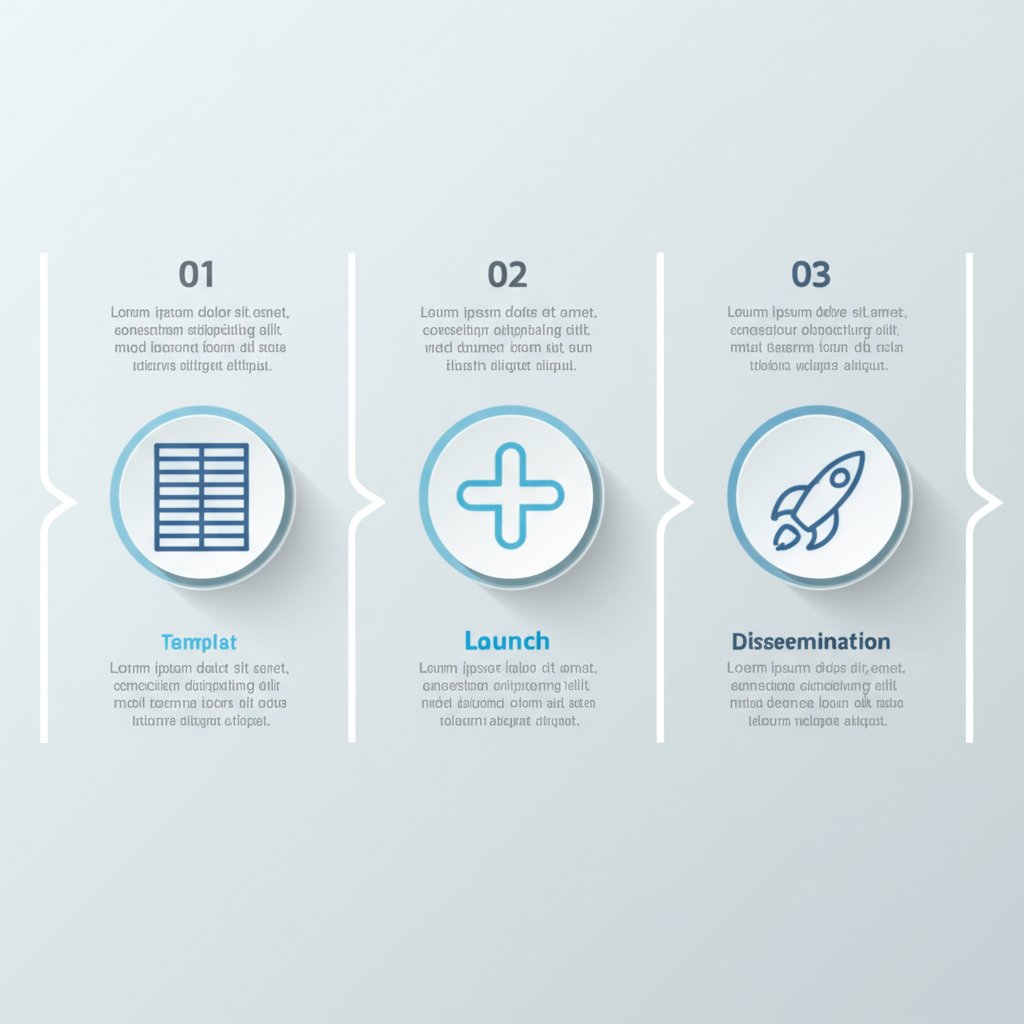 a simple three step process for creating and launching a website