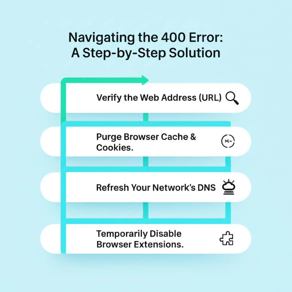 a step by step flowchart for troubleshooting and fixing an http 400 error