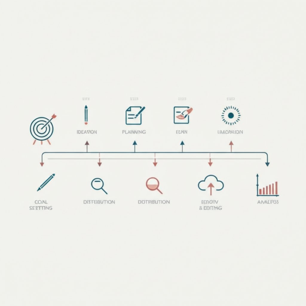 a visual flowchart of the key steps in a successful content creation workflow