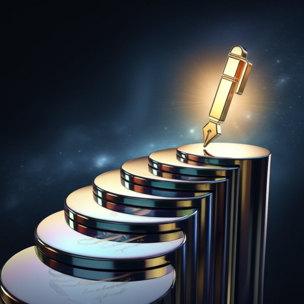 a visual metaphor for a writers career growth moving to premium platforms