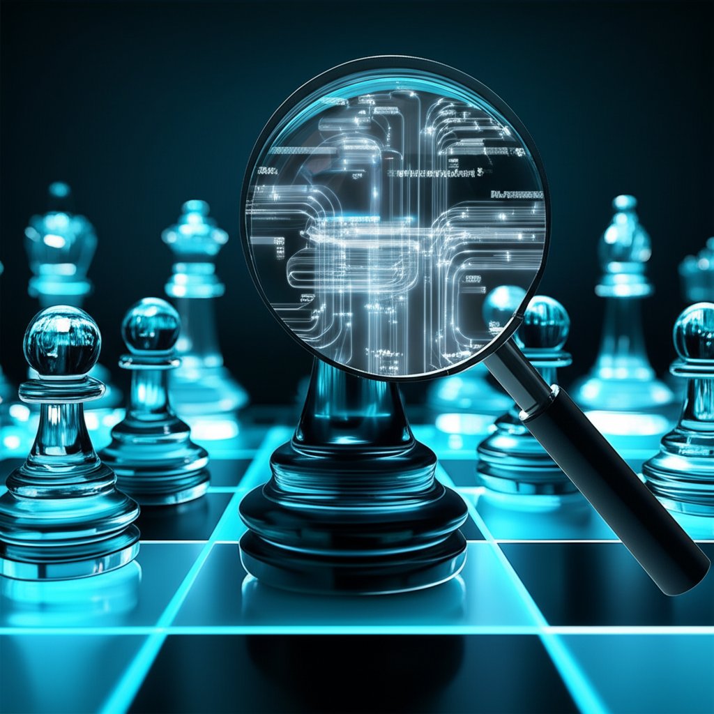 abstract representation of choosing the right competitor analysis tool for strategic advantage