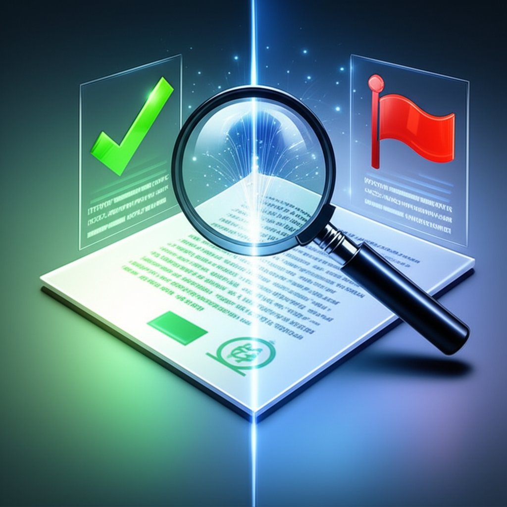 abstract representation of vetting a link building service for red flags