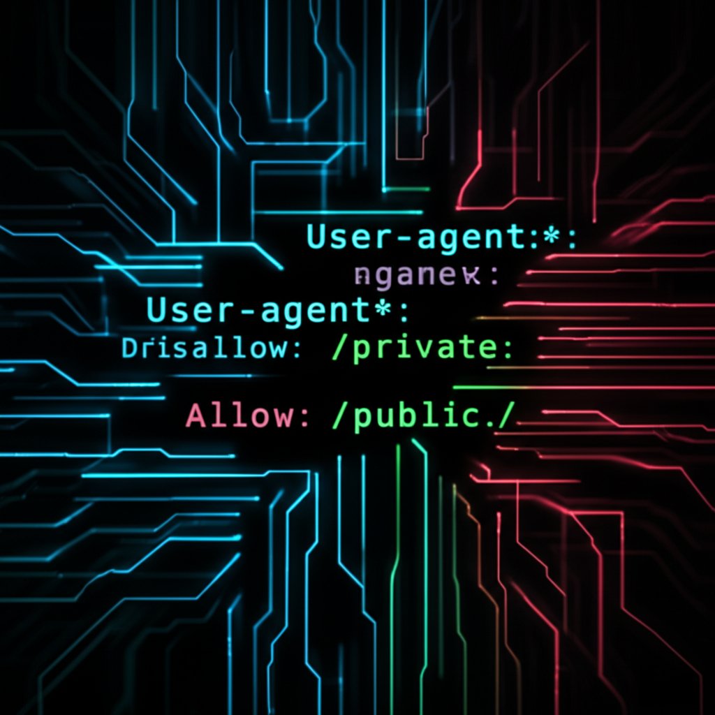 abstract visualization of the core directives and syntax found in a robotstxt file