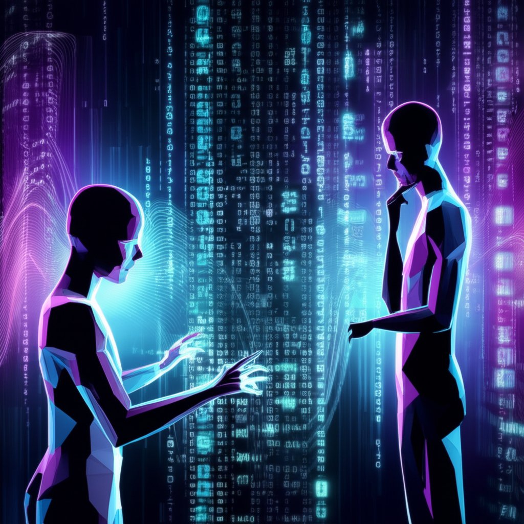 an abstract depiction of the creator narrator relationship in the beginners guide