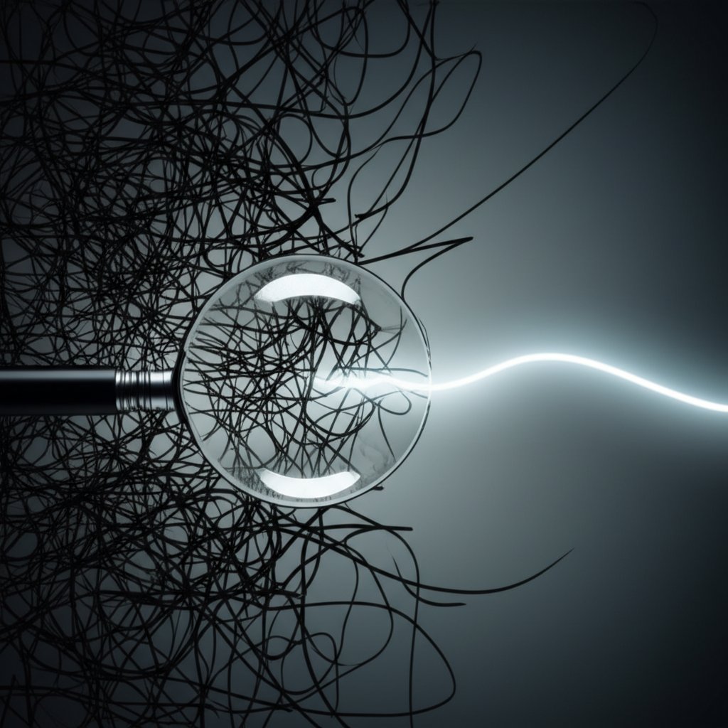 an abstract visual representing how a glossary brings clarity to complex information