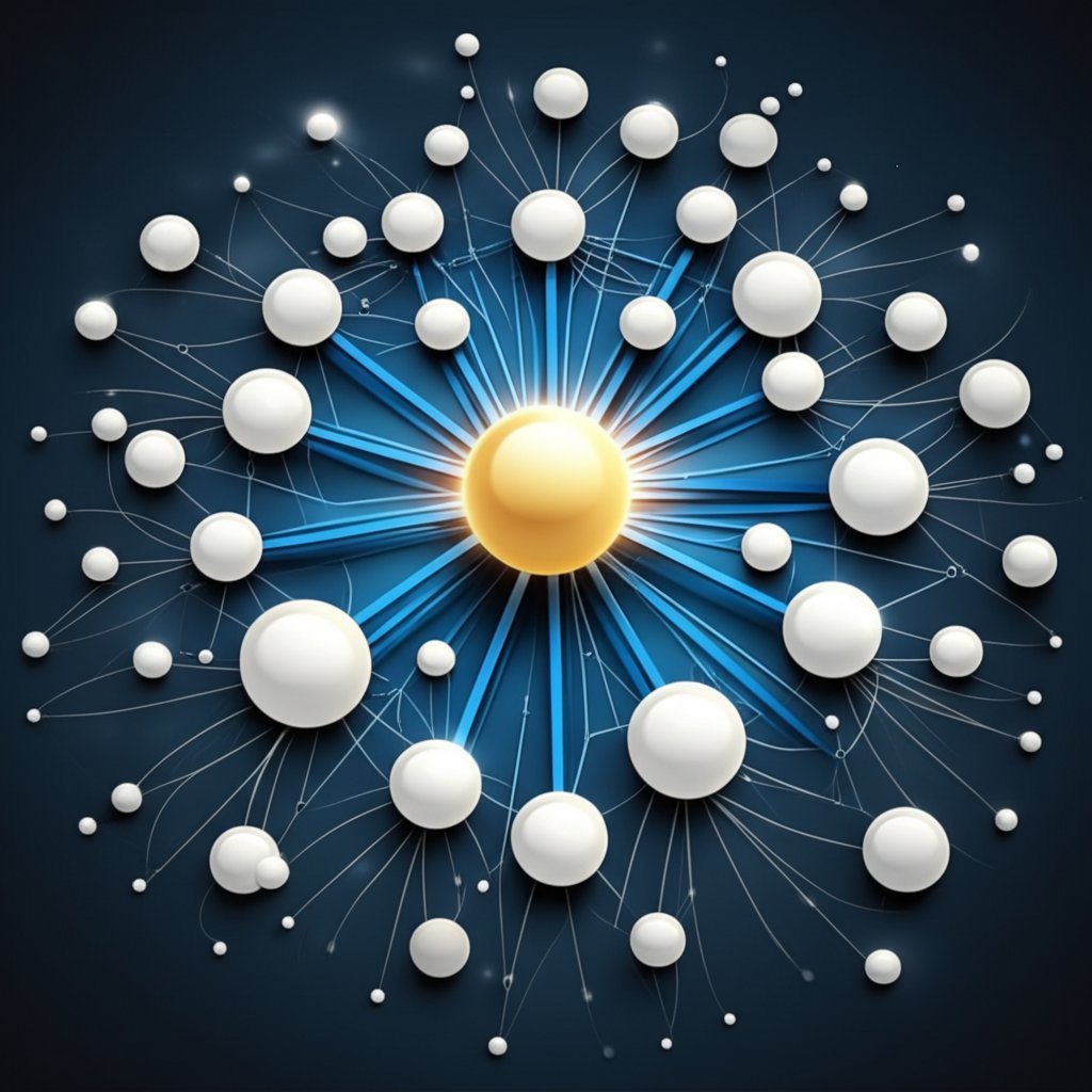 an abstract visualization of a websites backlink profile showing how authoritative links build a strong network of trust