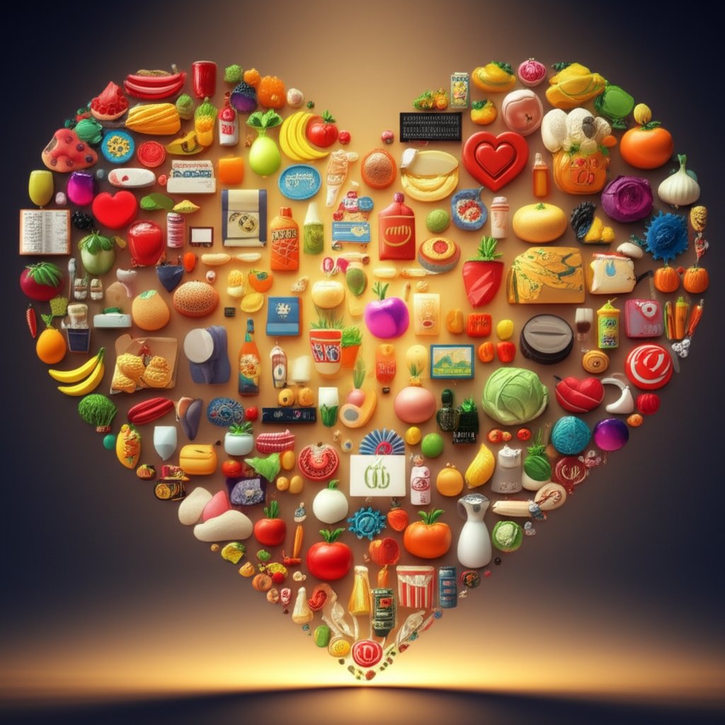 an artistic illustration of consumer love and brand popularity across various sectors