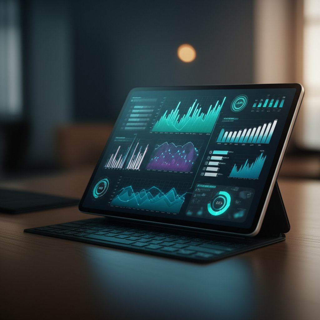 an illustration of a digital dashboard for tracking seo performance