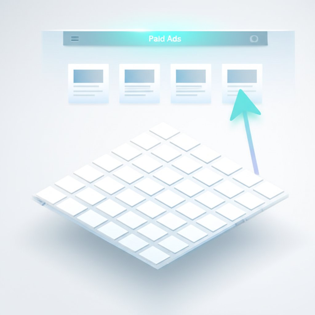 an illustration of a search engine results page showing the difference between paid sem ads and organic seo results