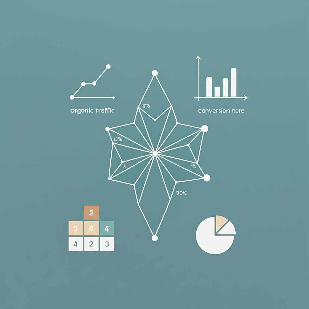 an infographic displaying essential seo kpis for a high impact performance dashboard