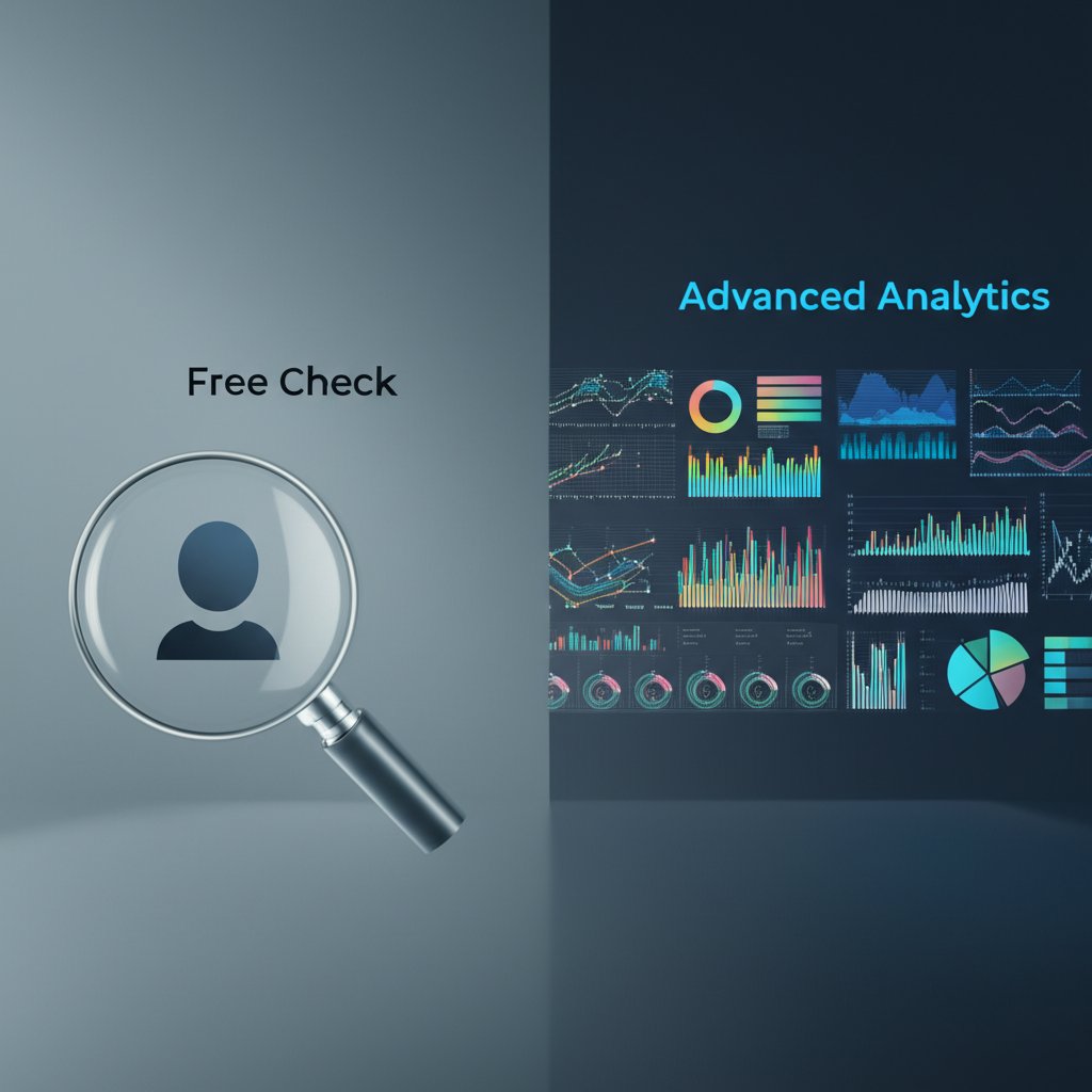 comparison of free follower checkers versus advanced analytics platforms