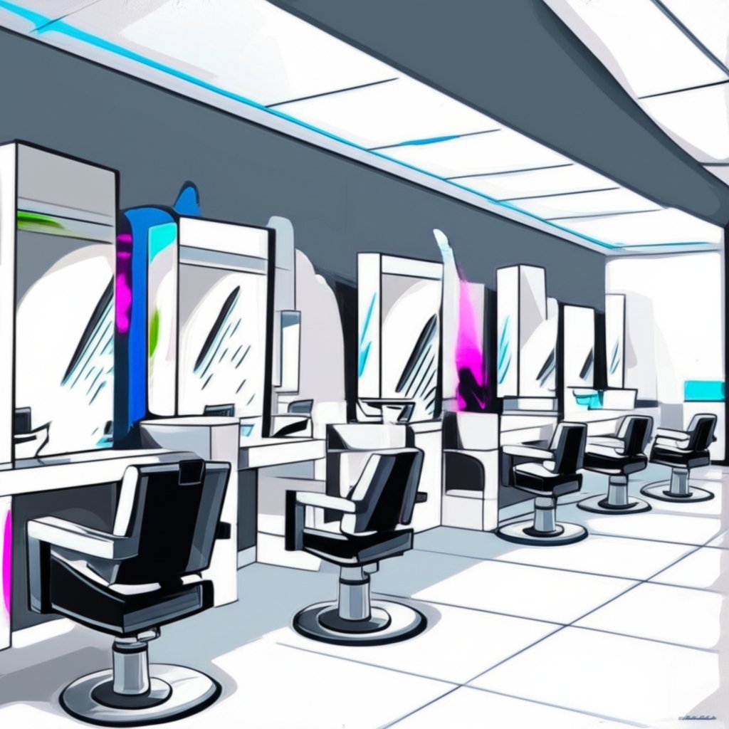 conceptual art of a modern and professional hair salon