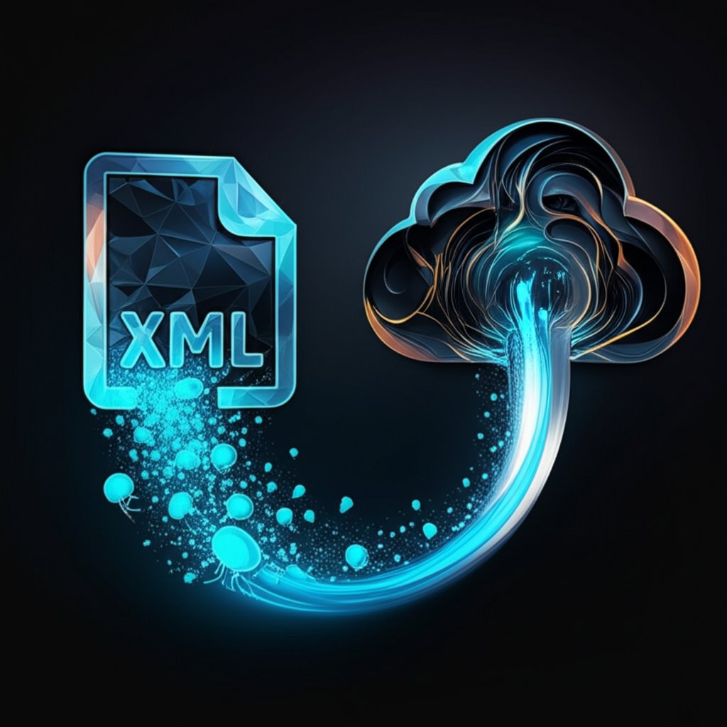 conceptual art of an xml sitemap file being submitted to a search engine index