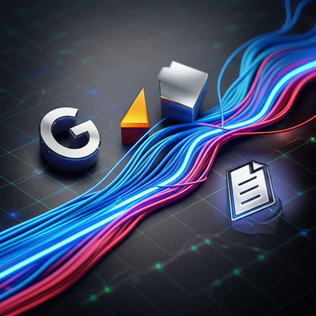 conceptual art showing data consolidation from various seo tools into a unified report