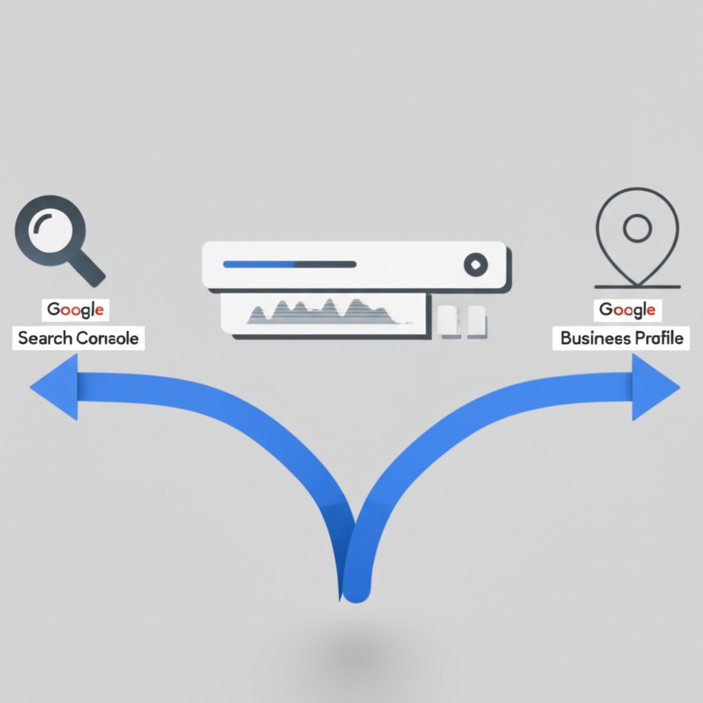 diagram of google search console and business profile tools for data analysis