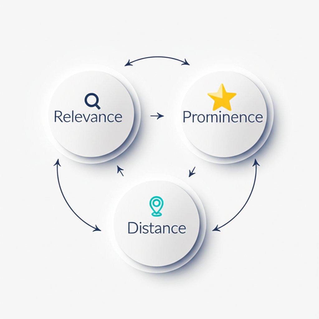 diagram of googles three core local ranking factors relevance distance and prominence