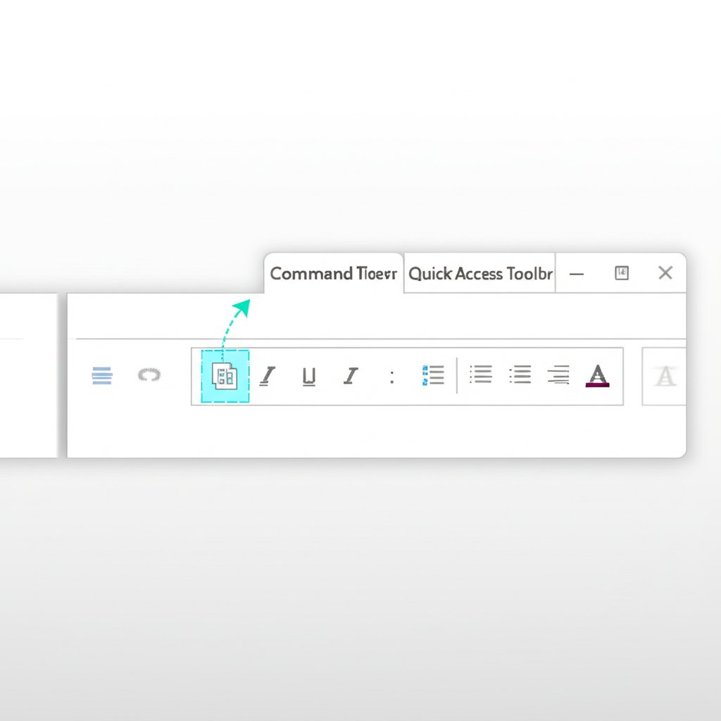 diagram showing how to add a command to the quick access toolbar in microsoft office