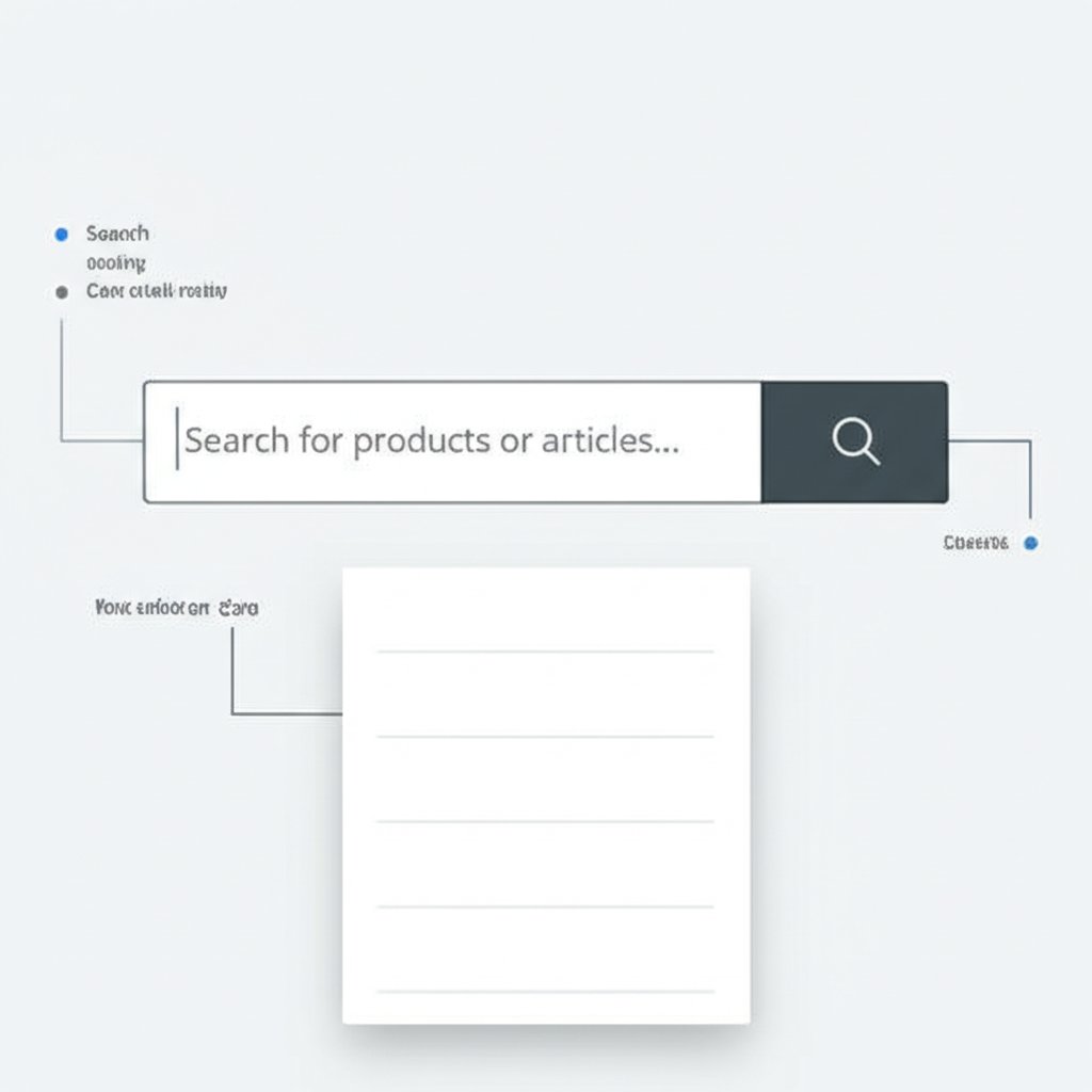 diagram showing the key user interface components of a typical search bar