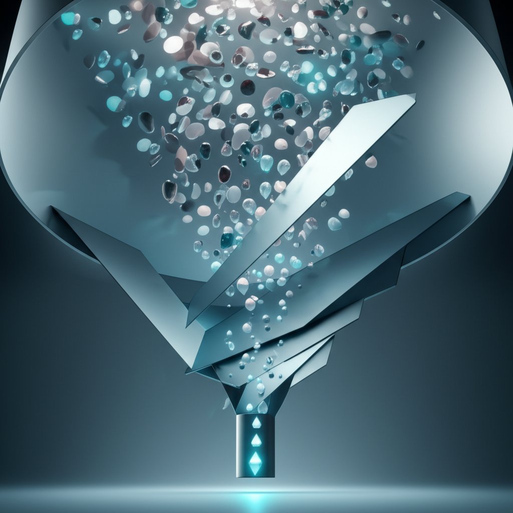 diagram showing the process of filtering and refining backlink opportunities from a large pool to a qualified list