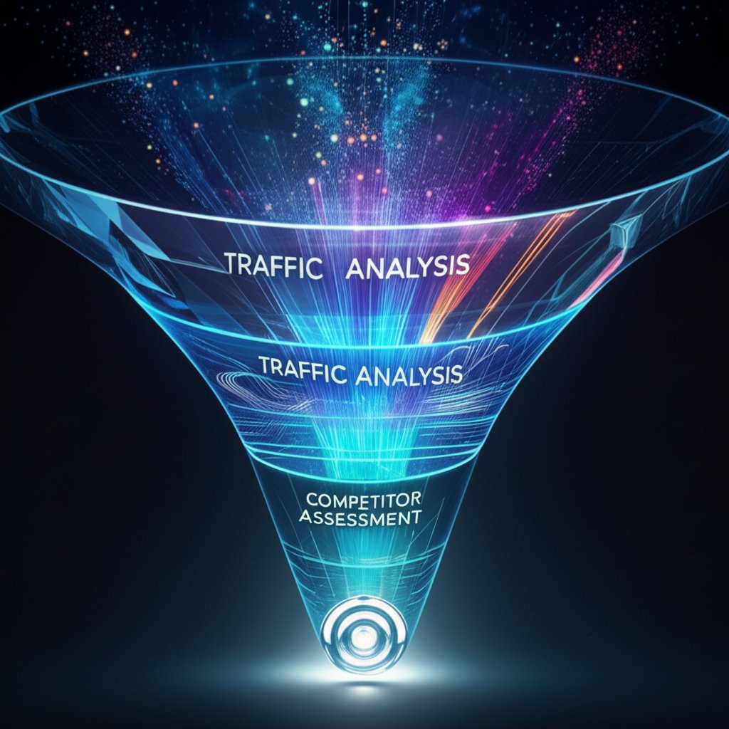 diagram showing the strategic funnel for international market research
