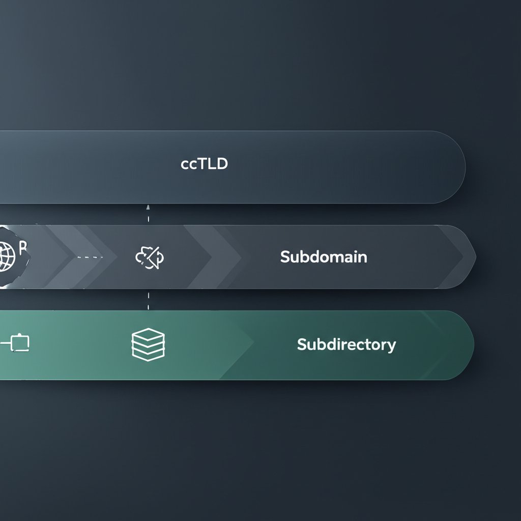 flowchart comparing different url structures for technical international seo