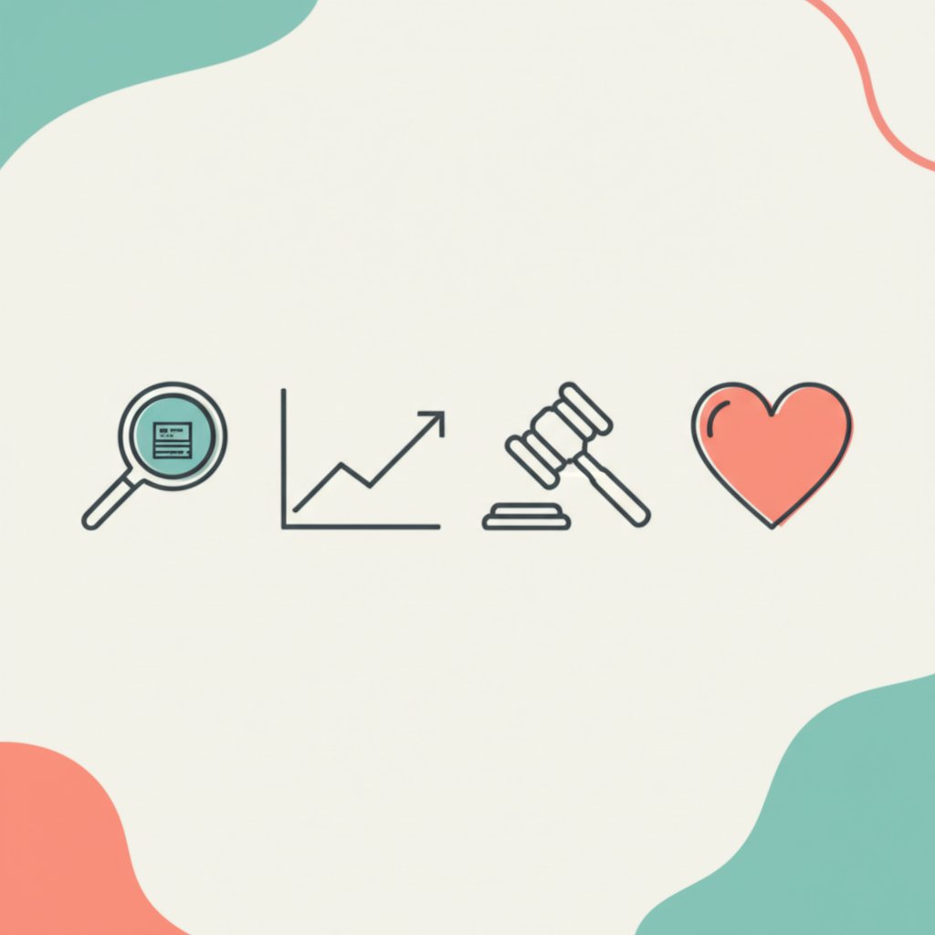 icons representing the various reasons for viewing old websites including research seo and legal use