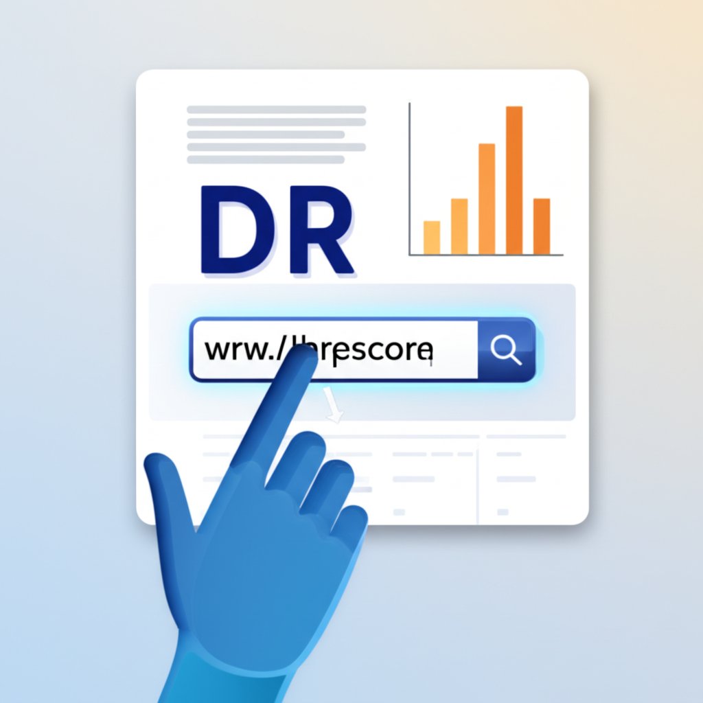 infographic showing the process of checking a domain rating score