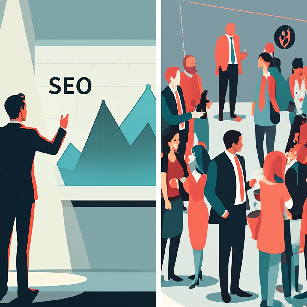 seo professionals learning from experts and networking at a london meetup