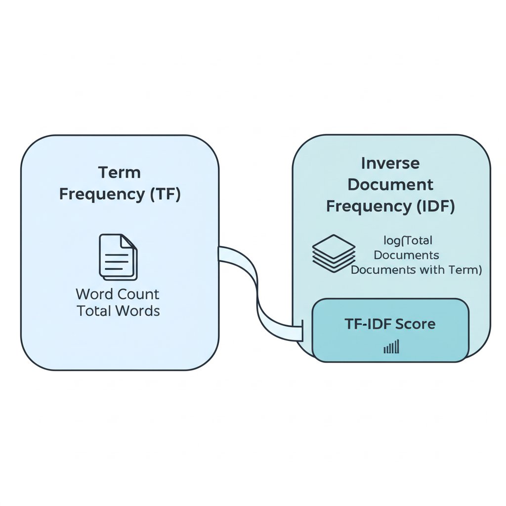 the mathematical formula breaking down the components of a tf idf score