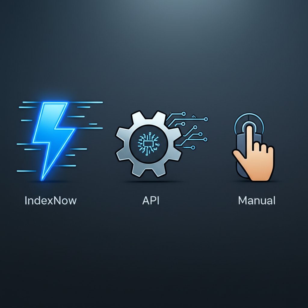 visual comparison of indexnow api and manual url submission methods for bing
