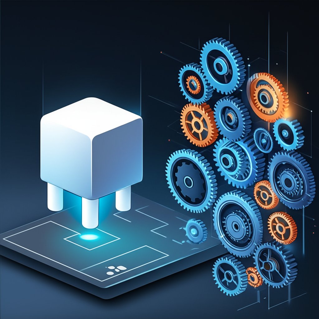 visual metaphor comparing a simple pre built search service to a complex custom built engine