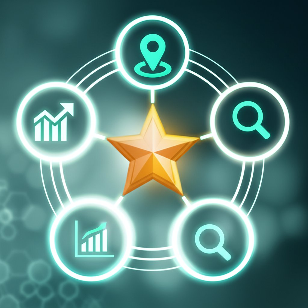 visual representation of the integrated features in an all in one local seo platform