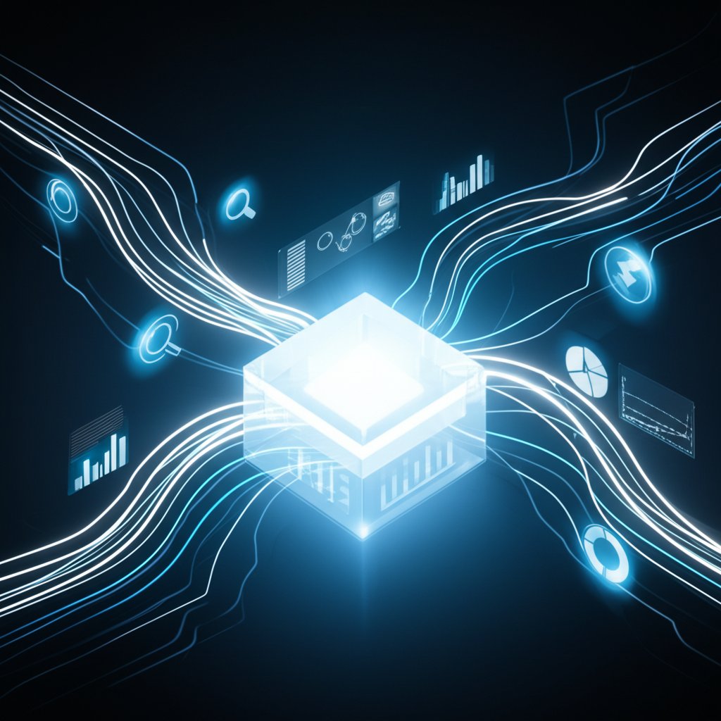 visualization of how a digital intelligence platform aggregates website traffic data
